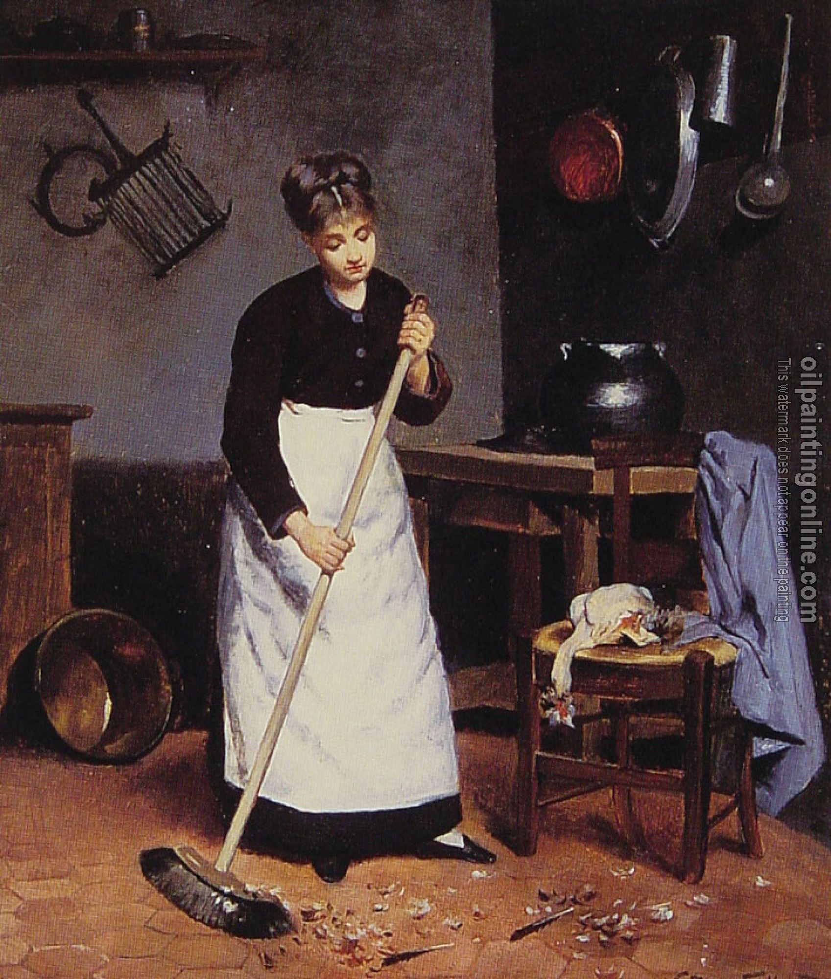 Gilbert, Victor Gabriel - Sweeping the Feathers